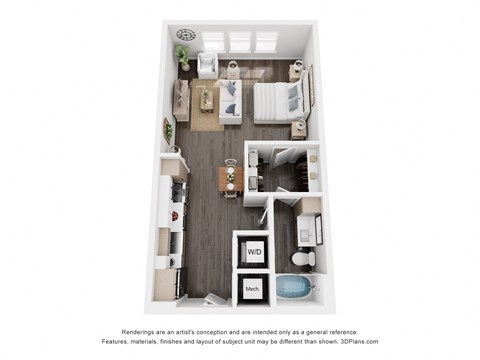 636 sq ft floor plan